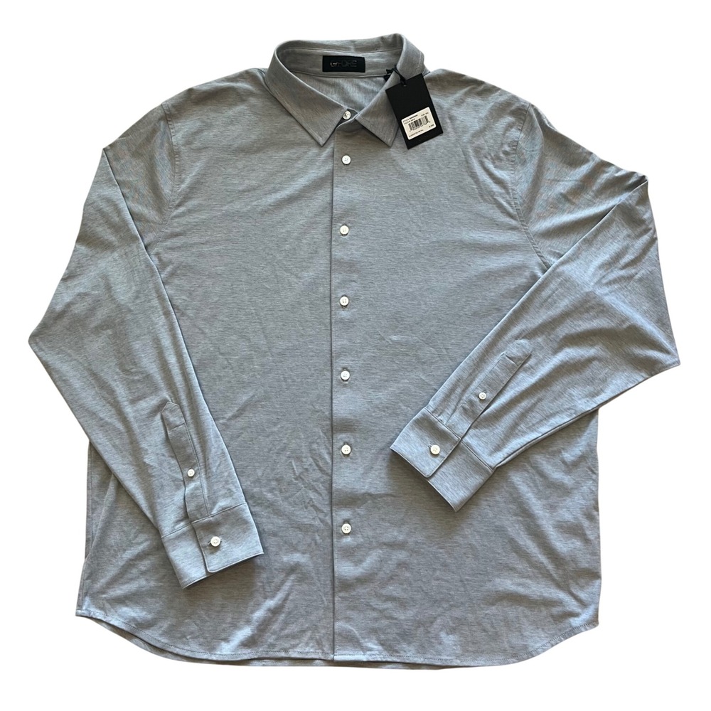 G/FORE Onyx Grey Long Sleeve Button Down Golf Shirt XXL GMK000004 NWT‎